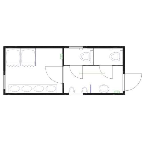 Sanitárny kontajner 6 055 x 2 435 x 2 600 mm